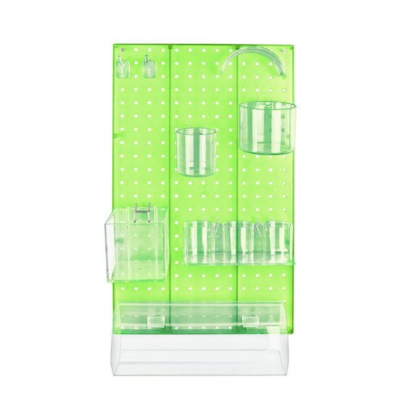 Azar Displays 10-Piece Green Pegboard Organizer Kit with 1 Panel and Accessory 900940-GRE